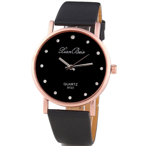 Watch women casual Quartz ladies watches Exquisite Simple Fashion style Diamond Case wristwatch Leather Band reloj mujer 2018